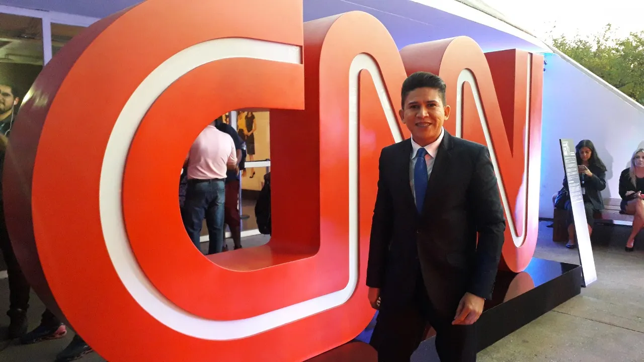 Aldair dos Santos no evento de lançamento do canal CNN Brasil, no Ibirapuera, São Paulo/SP