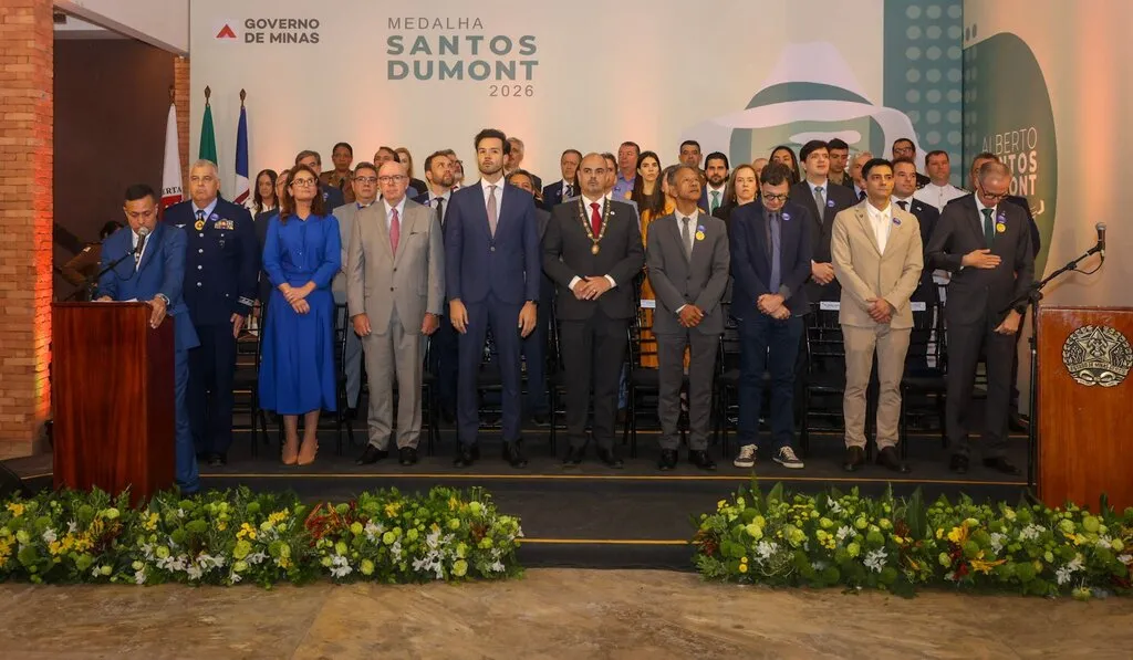 Governo de Minas Gerais realiza a cerimônia de entrega da Medalha Santos Dumont 2026 a personalidades e instituições.
