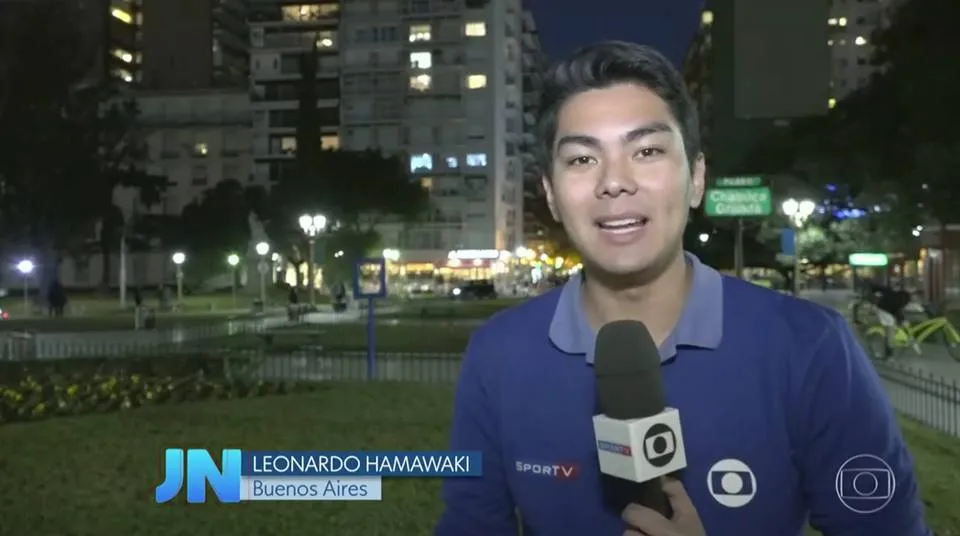 De Araguari, Leonardo Hamawaki brilha na cobertura da Copa do Mundo na TV Globo
