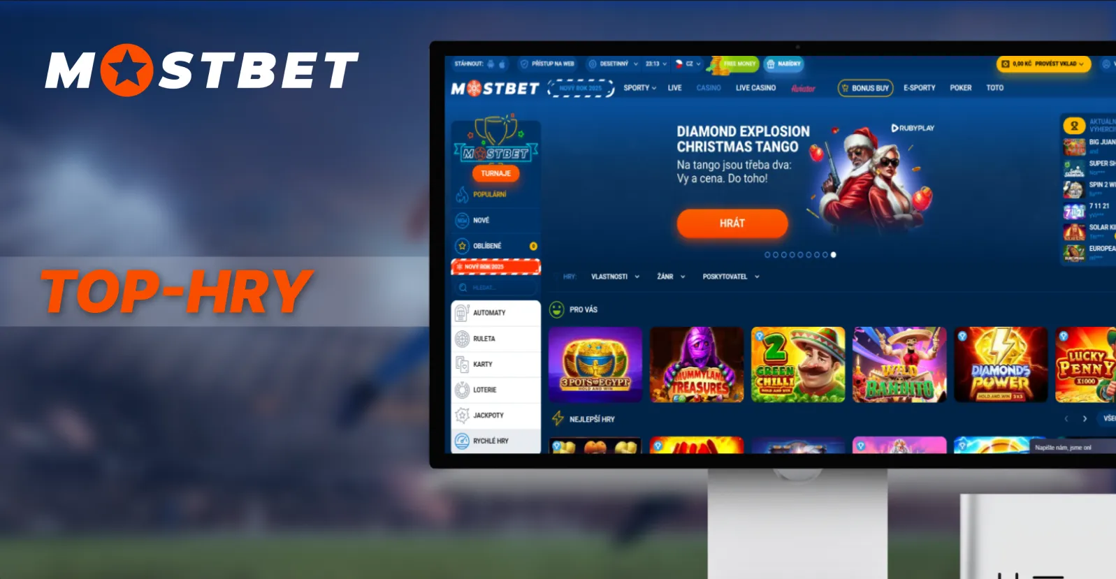 Nejlepší hry v české sázkové kanceláři Mostbet