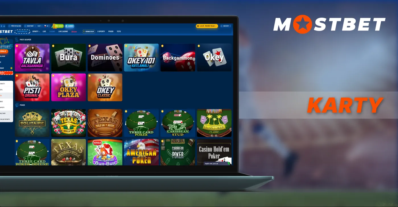 Karetní hry v českém kasinu Mostbet