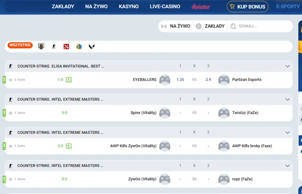Zakłady esportowe w Mostbet w Polsce